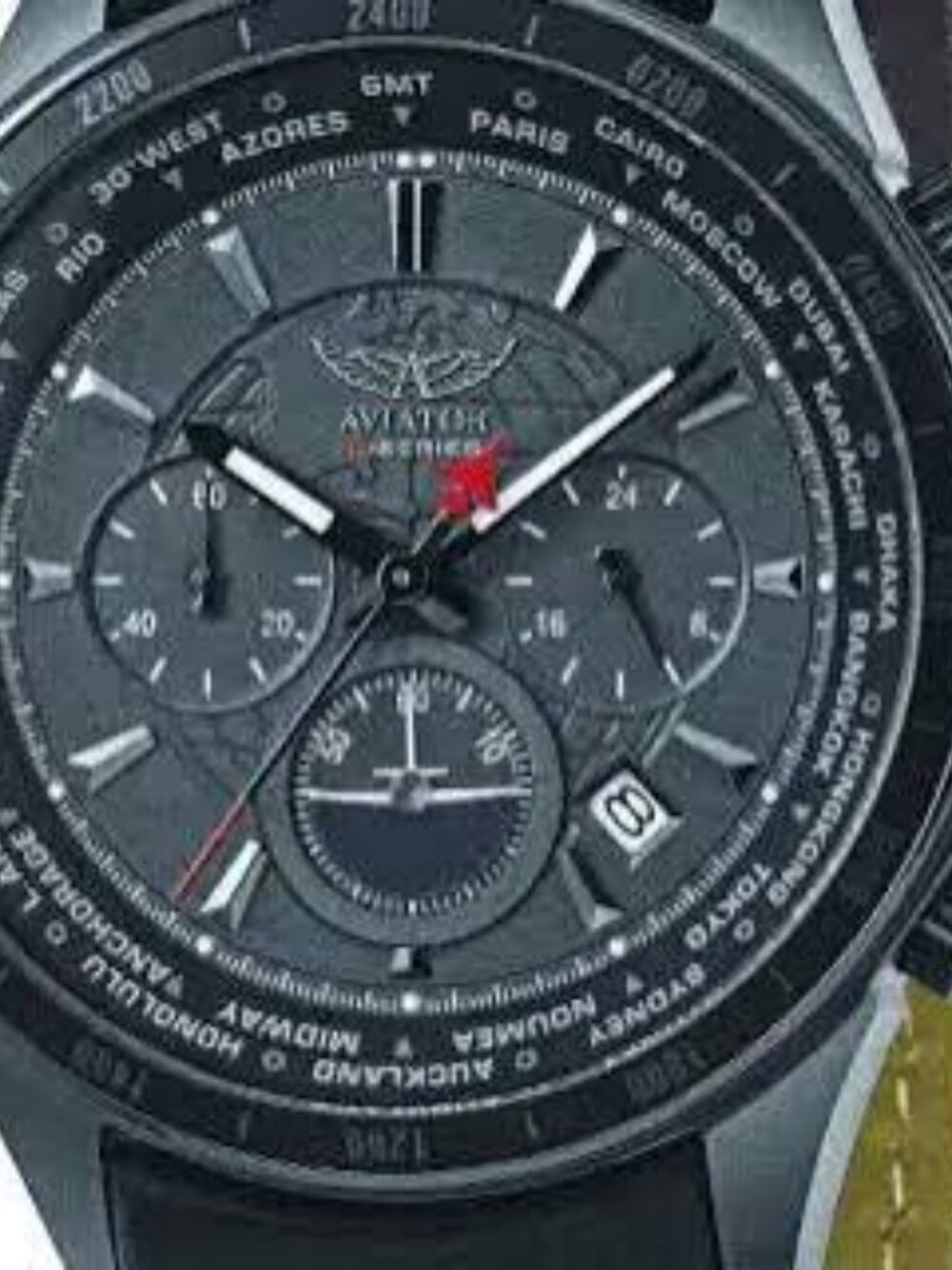 Aviator F-Series World Time Chronograph Watch NIB